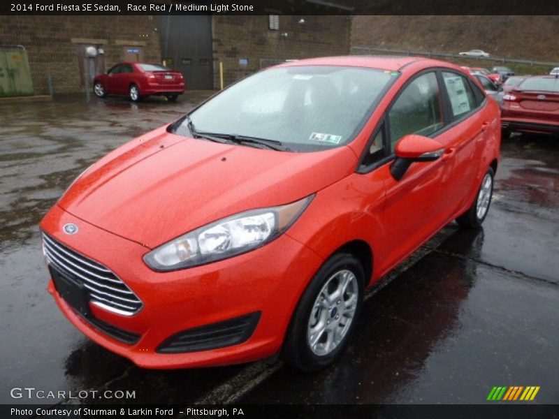 Race Red / Medium Light Stone 2014 Ford Fiesta SE Sedan