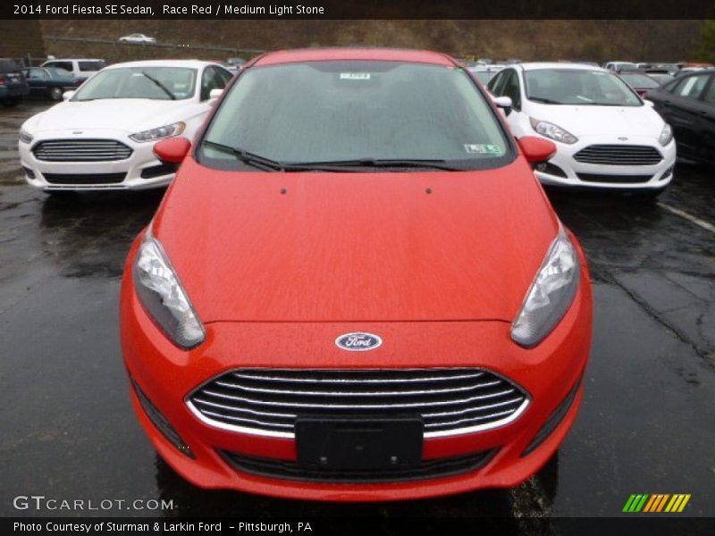 Race Red / Medium Light Stone 2014 Ford Fiesta SE Sedan
