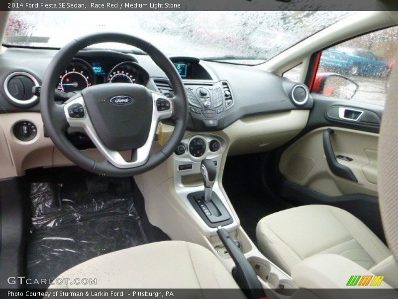 Race Red / Medium Light Stone 2014 Ford Fiesta SE Sedan