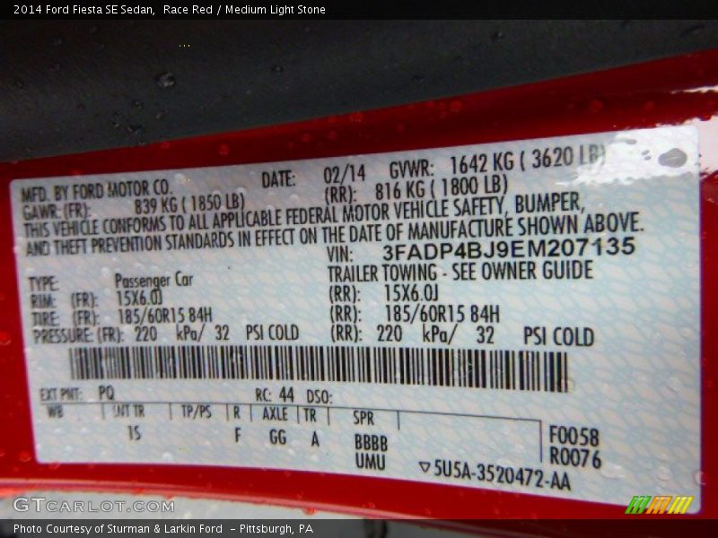 Race Red / Medium Light Stone 2014 Ford Fiesta SE Sedan