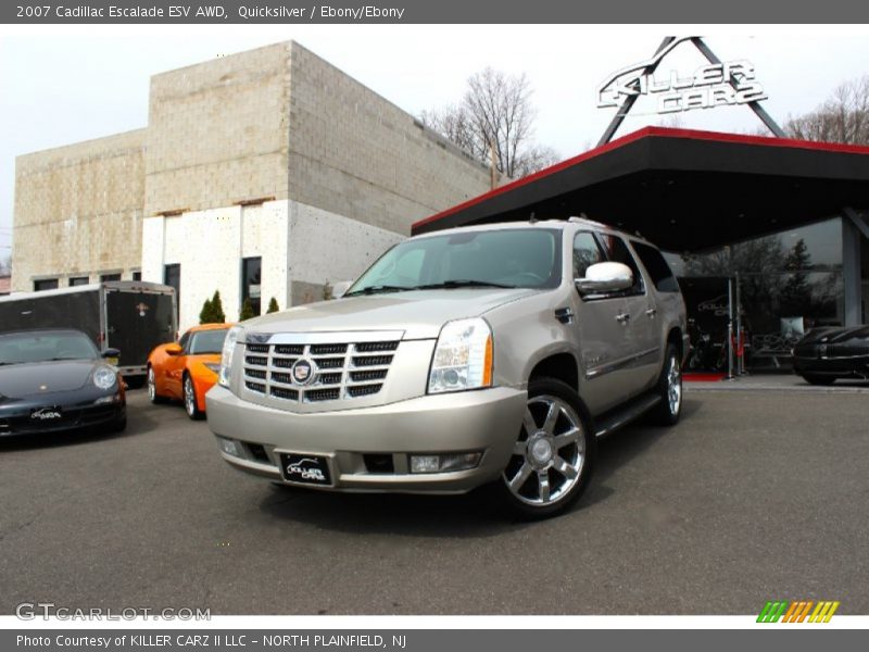 Quicksilver / Ebony/Ebony 2007 Cadillac Escalade ESV AWD