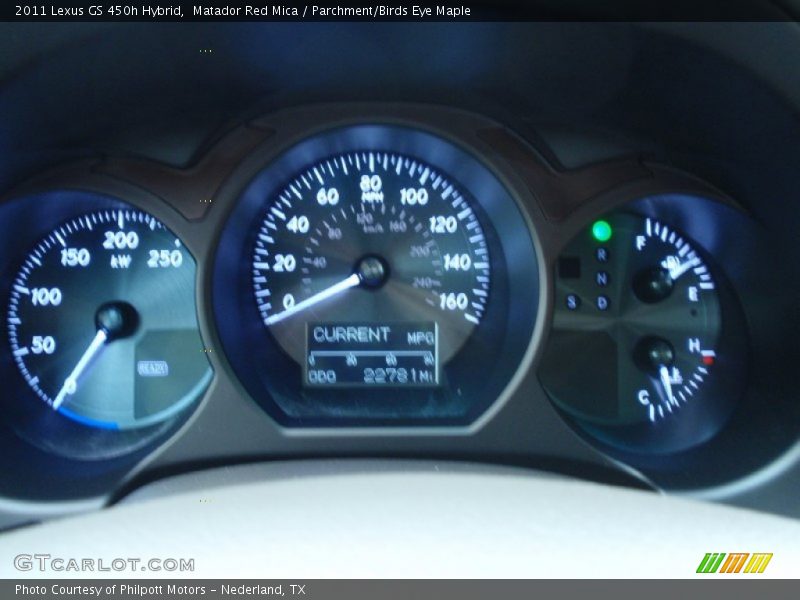 Matador Red Mica / Parchment/Birds Eye Maple 2011 Lexus GS 450h Hybrid