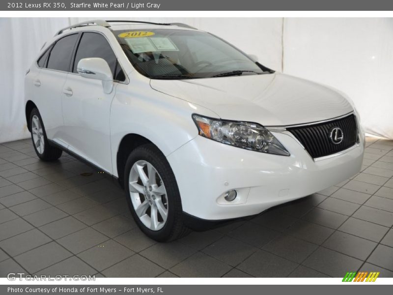 Starfire White Pearl / Light Gray 2012 Lexus RX 350