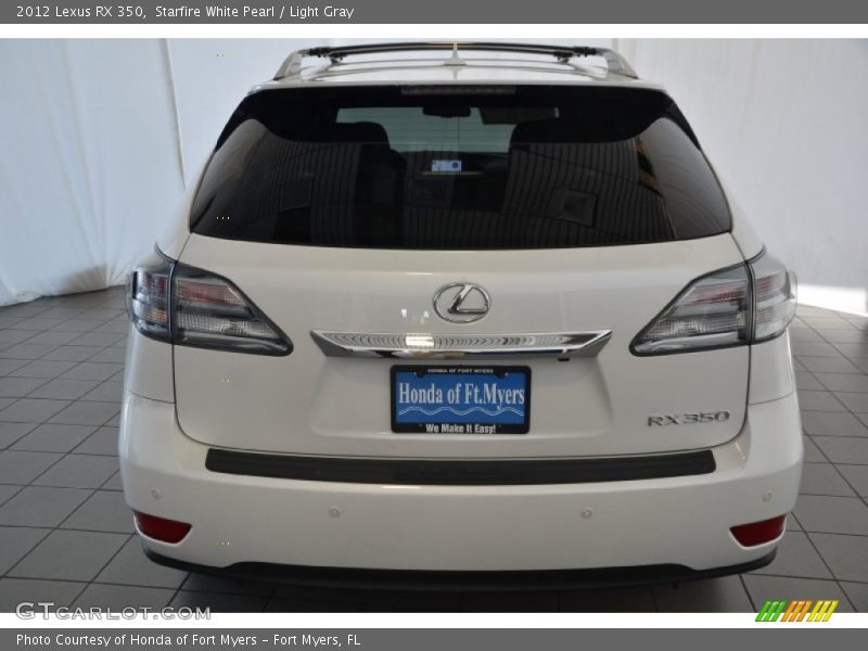 Starfire White Pearl / Light Gray 2012 Lexus RX 350