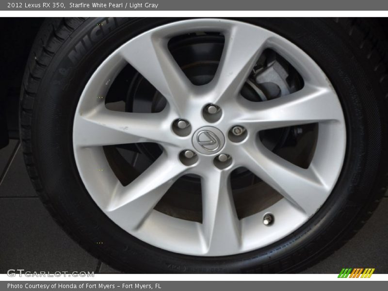 Starfire White Pearl / Light Gray 2012 Lexus RX 350