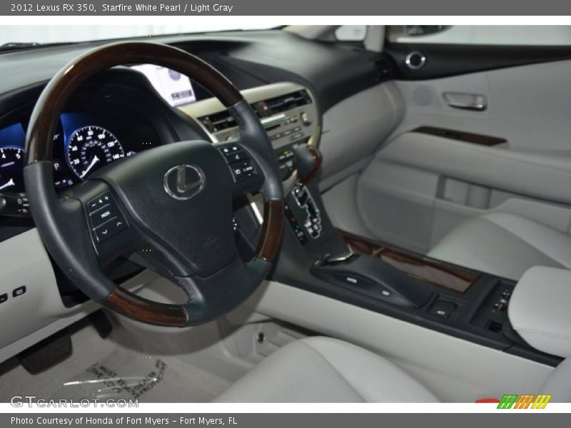 Starfire White Pearl / Light Gray 2012 Lexus RX 350