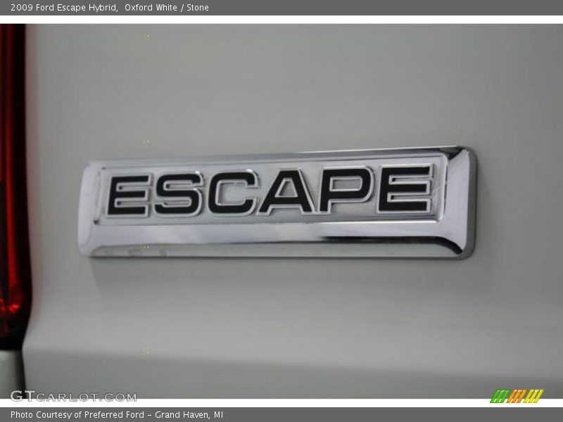 Oxford White / Stone 2009 Ford Escape Hybrid