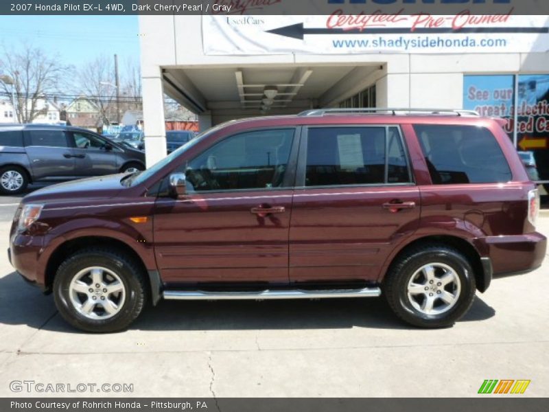 Dark Cherry Pearl / Gray 2007 Honda Pilot EX-L 4WD