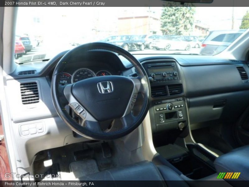Dark Cherry Pearl / Gray 2007 Honda Pilot EX-L 4WD