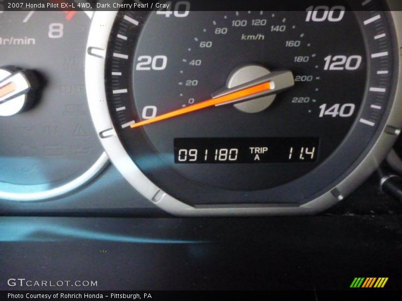 Dark Cherry Pearl / Gray 2007 Honda Pilot EX-L 4WD
