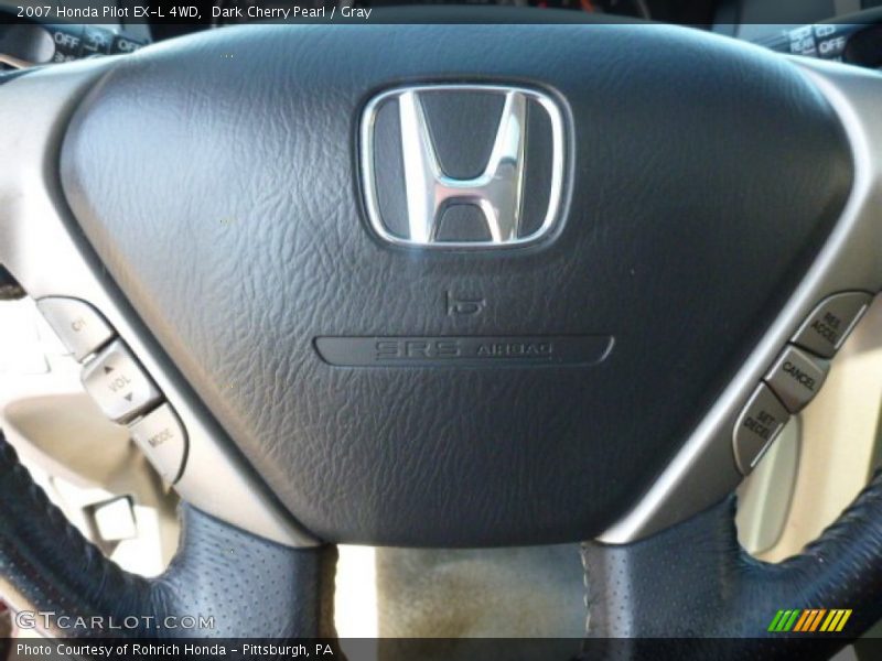 Dark Cherry Pearl / Gray 2007 Honda Pilot EX-L 4WD