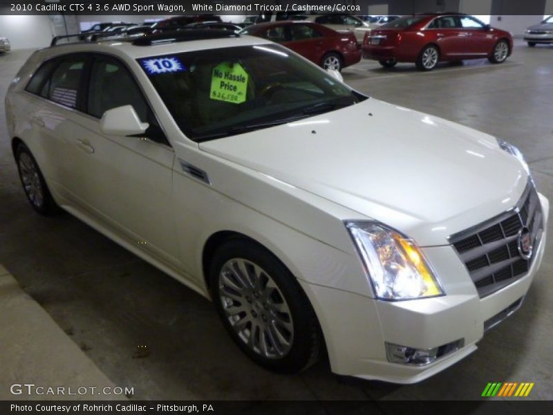 White Diamond Tricoat / Cashmere/Cocoa 2010 Cadillac CTS 4 3.6 AWD Sport Wagon