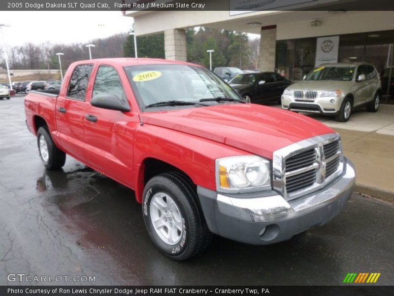 Flame Red / Medium Slate Gray 2005 Dodge Dakota SLT Quad Cab
