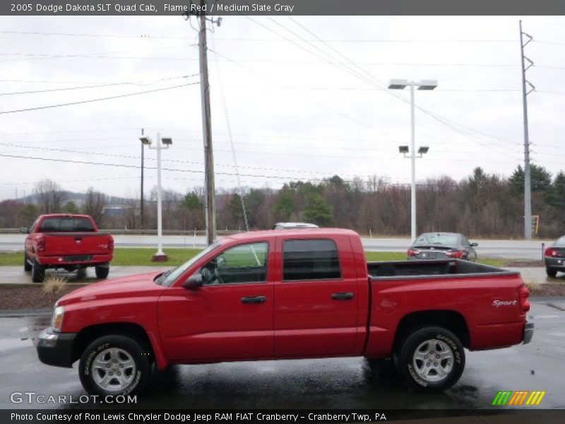 Flame Red / Medium Slate Gray 2005 Dodge Dakota SLT Quad Cab