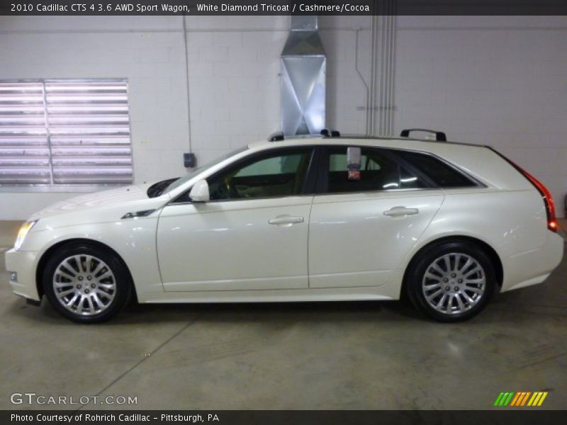 White Diamond Tricoat / Cashmere/Cocoa 2010 Cadillac CTS 4 3.6 AWD Sport Wagon
