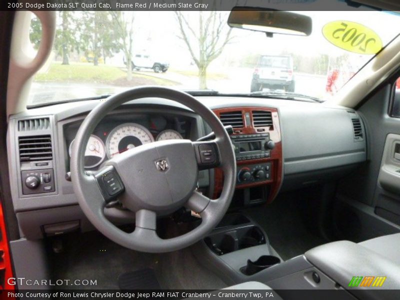 Flame Red / Medium Slate Gray 2005 Dodge Dakota SLT Quad Cab