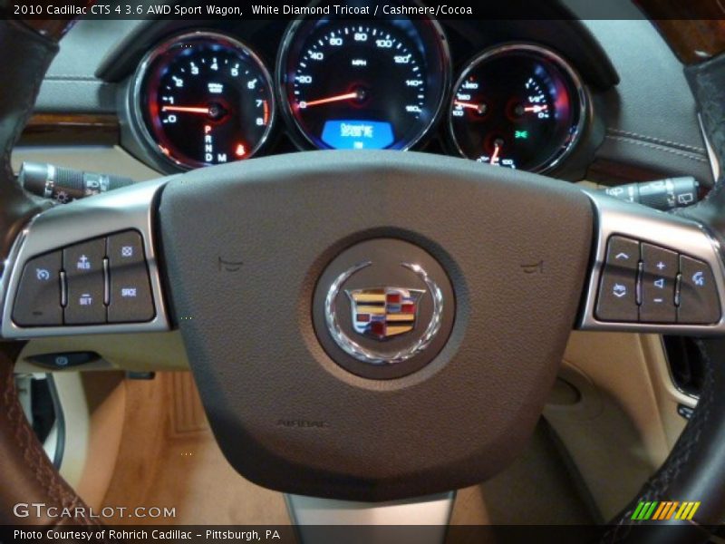 White Diamond Tricoat / Cashmere/Cocoa 2010 Cadillac CTS 4 3.6 AWD Sport Wagon