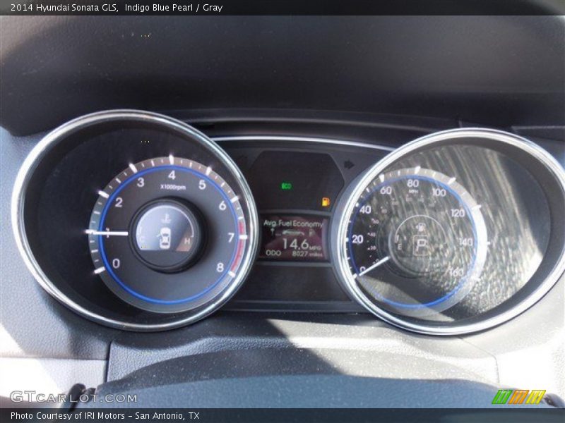 Indigo Blue Pearl / Gray 2014 Hyundai Sonata GLS