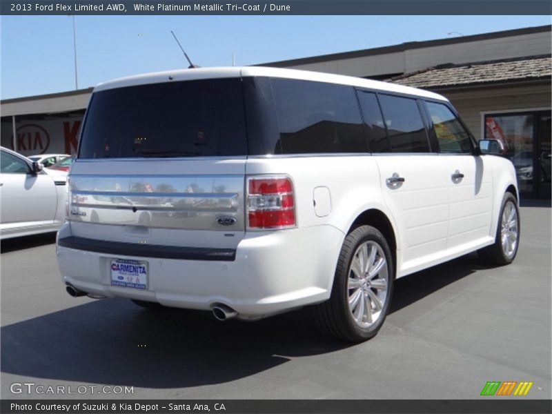 White Platinum Metallic Tri-Coat / Dune 2013 Ford Flex Limited AWD