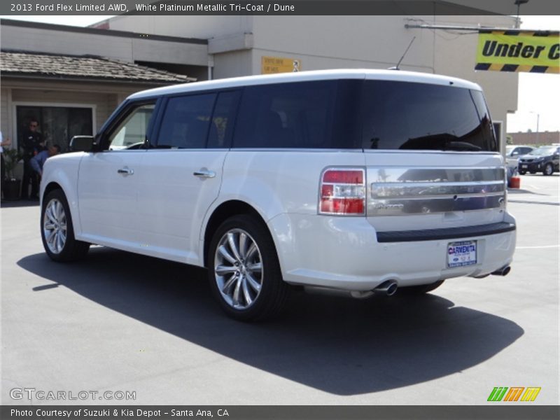 White Platinum Metallic Tri-Coat / Dune 2013 Ford Flex Limited AWD