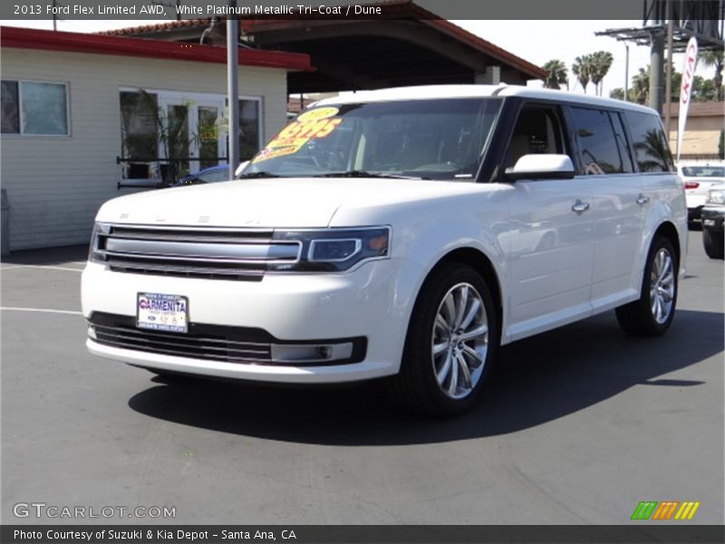 White Platinum Metallic Tri-Coat / Dune 2013 Ford Flex Limited AWD