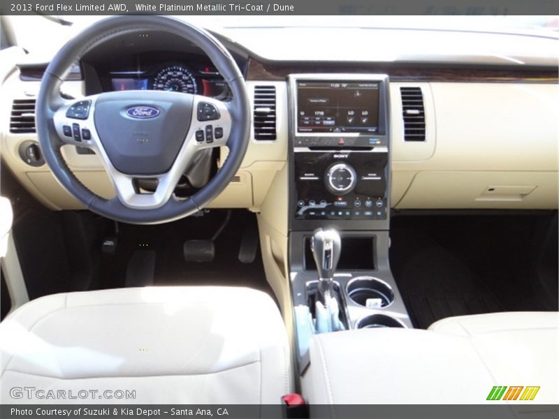 White Platinum Metallic Tri-Coat / Dune 2013 Ford Flex Limited AWD