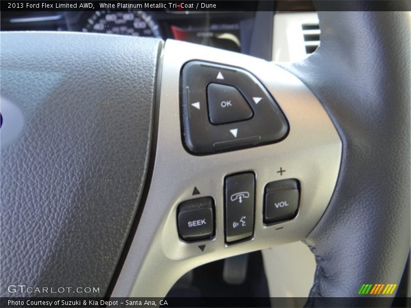 White Platinum Metallic Tri-Coat / Dune 2013 Ford Flex Limited AWD