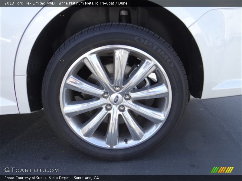 White Platinum Metallic Tri-Coat / Dune 2013 Ford Flex Limited AWD