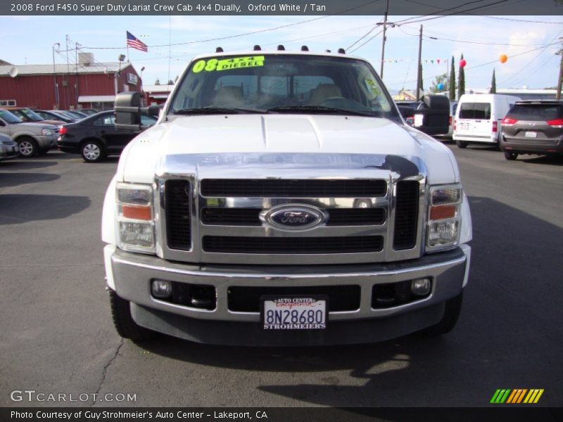 Oxford White / Tan 2008 Ford F450 Super Duty Lariat Crew Cab 4x4 Dually