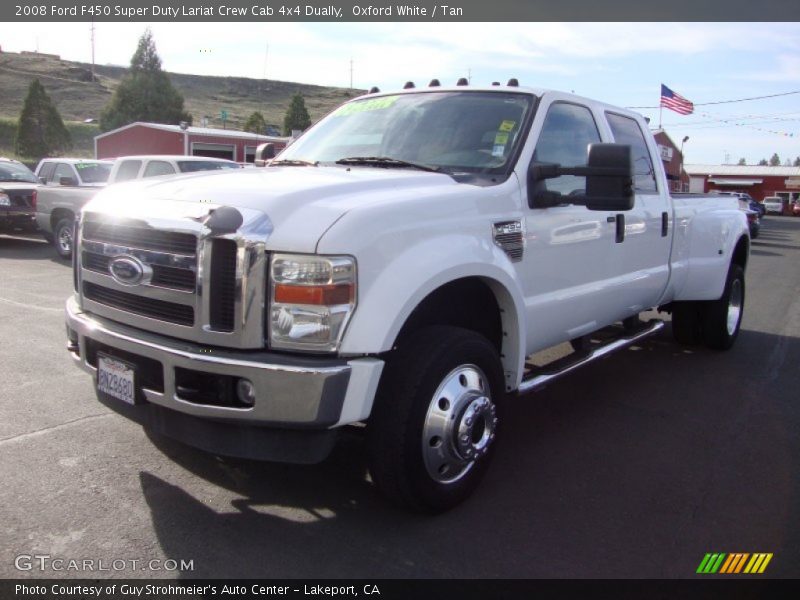 Oxford White / Tan 2008 Ford F450 Super Duty Lariat Crew Cab 4x4 Dually