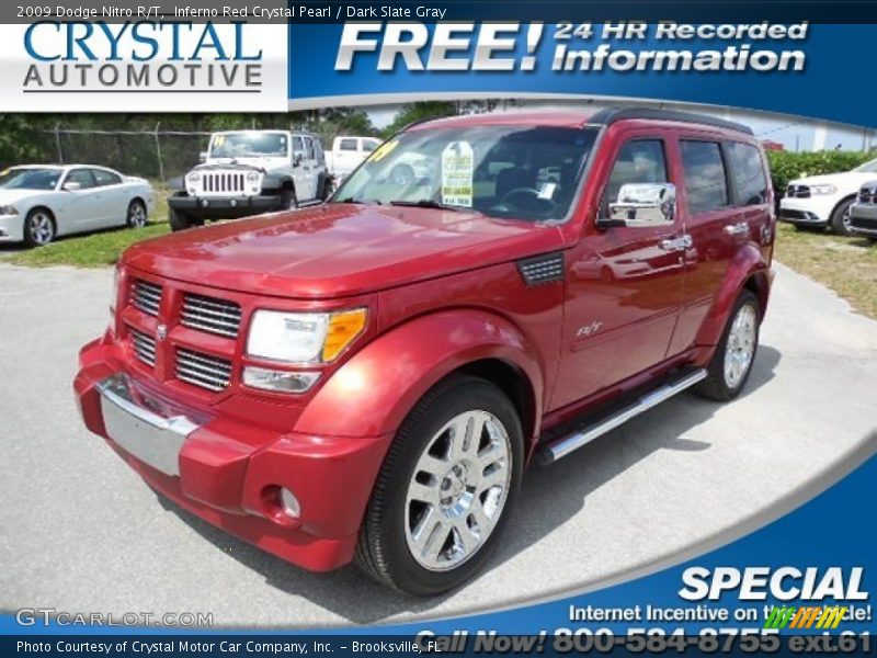 Inferno Red Crystal Pearl / Dark Slate Gray 2009 Dodge Nitro R/T