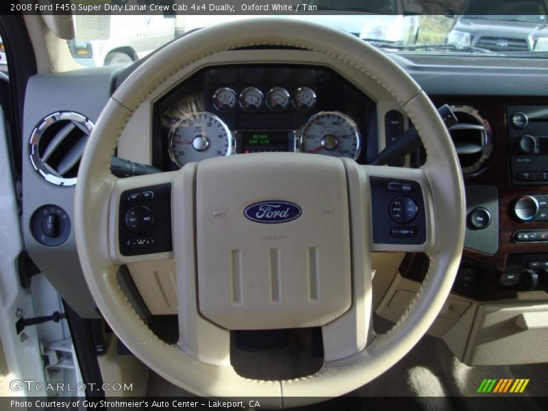 Oxford White / Tan 2008 Ford F450 Super Duty Lariat Crew Cab 4x4 Dually