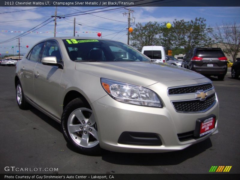 Champagne Silver Metallic / Jet Black/Titanium 2013 Chevrolet Malibu LT