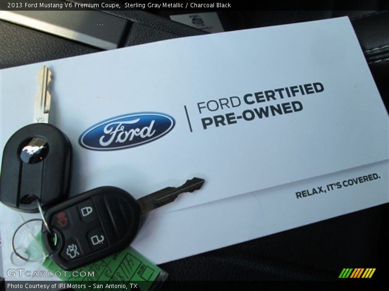 Sterling Gray Metallic / Charcoal Black 2013 Ford Mustang V6 Premium Coupe