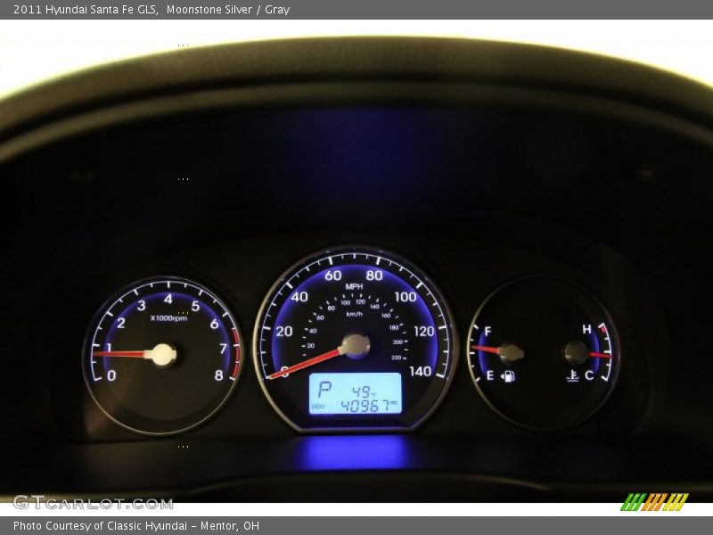 Moonstone Silver / Gray 2011 Hyundai Santa Fe GLS