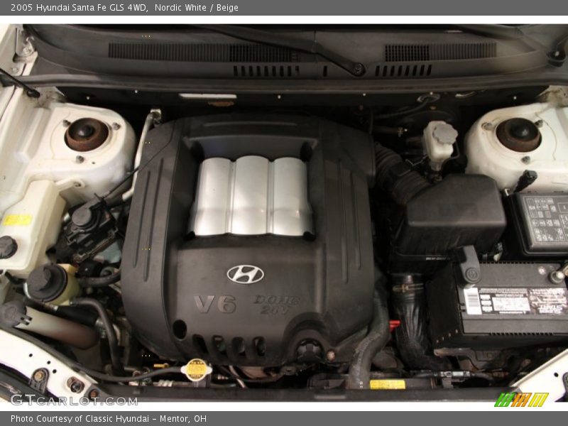 Nordic White / Beige 2005 Hyundai Santa Fe GLS 4WD