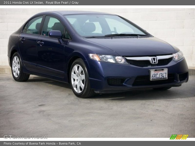 Royal Blue Pearl / Gray 2011 Honda Civic LX Sedan