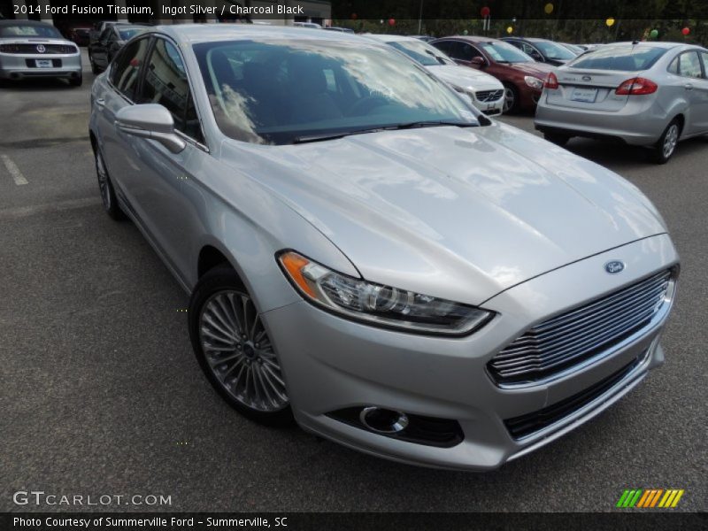 Ingot Silver / Charcoal Black 2014 Ford Fusion Titanium