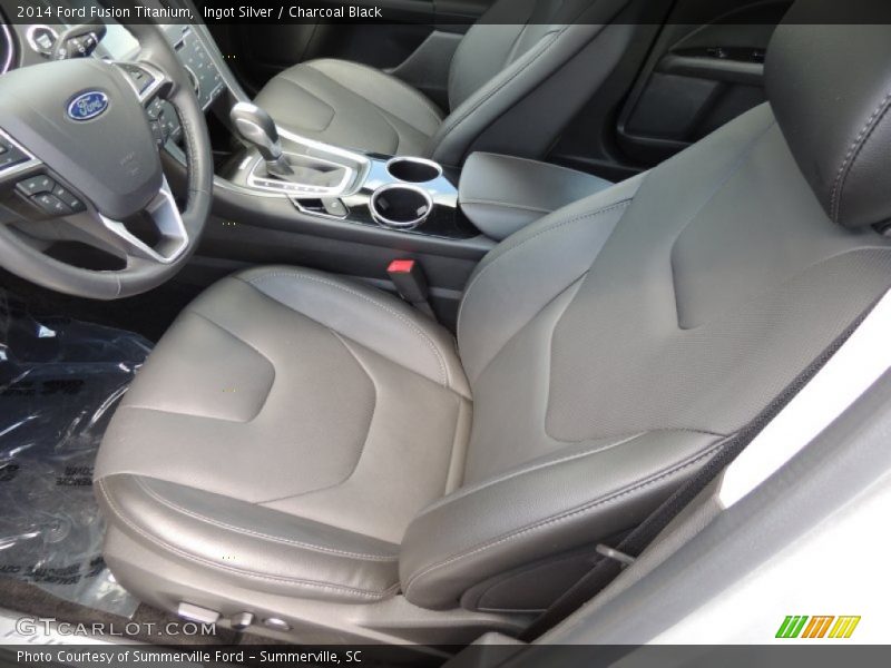 Ingot Silver / Charcoal Black 2014 Ford Fusion Titanium