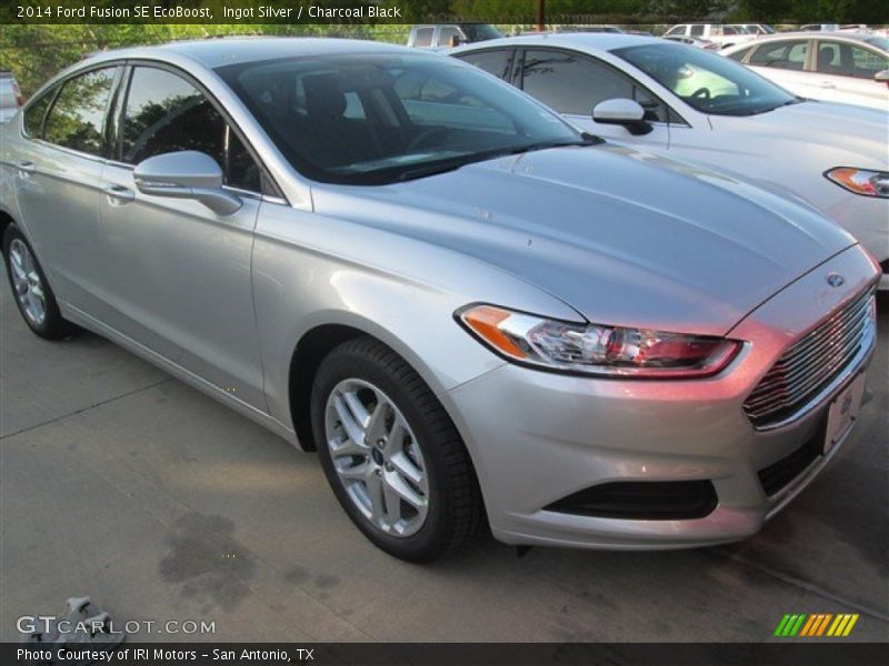 Ingot Silver / Charcoal Black 2014 Ford Fusion SE EcoBoost