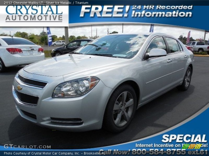 Silver Ice Metallic / Titanium 2012 Chevrolet Malibu LT
