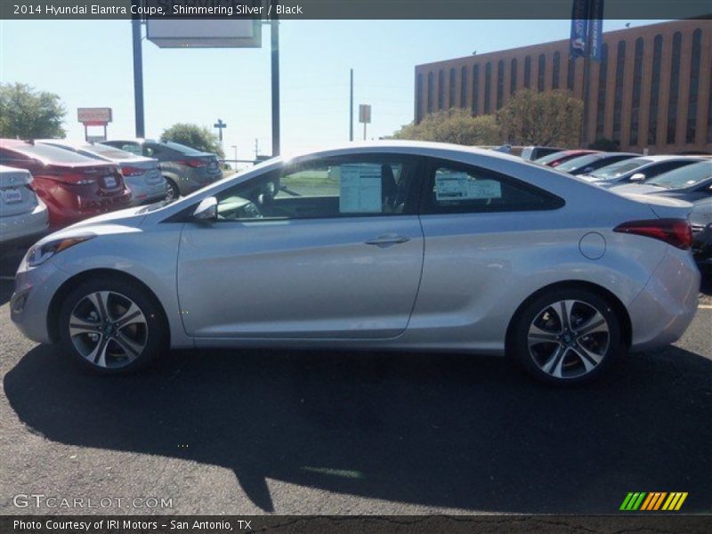 Shimmering Silver / Black 2014 Hyundai Elantra Coupe