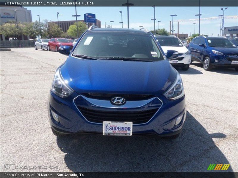 Laguna Blue / Beige 2014 Hyundai Tucson Limited
