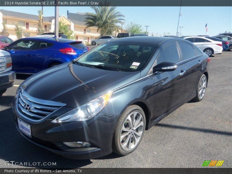 Pacific Blue Pearl / Gray 2014 Hyundai Sonata SE 2.0T