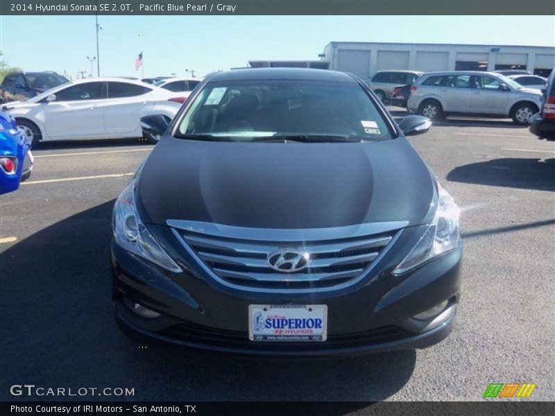 Pacific Blue Pearl / Gray 2014 Hyundai Sonata SE 2.0T