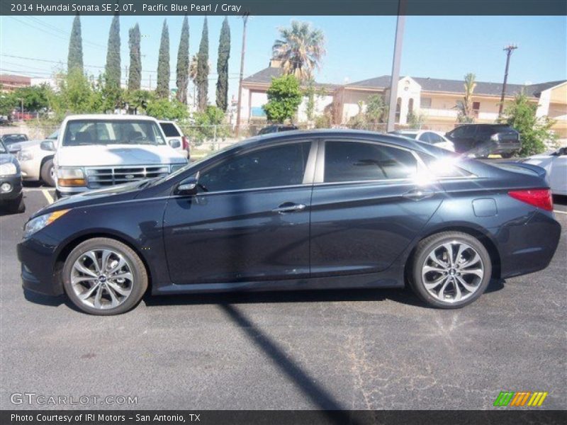 Pacific Blue Pearl / Gray 2014 Hyundai Sonata SE 2.0T