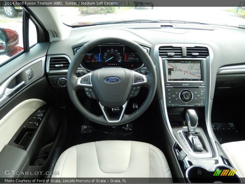 Sunset / Medium Soft Ceramic 2014 Ford Fusion Titanium AWD