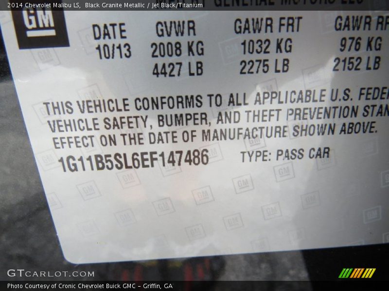 Black Granite Metallic / Jet Black/Titanium 2014 Chevrolet Malibu LS