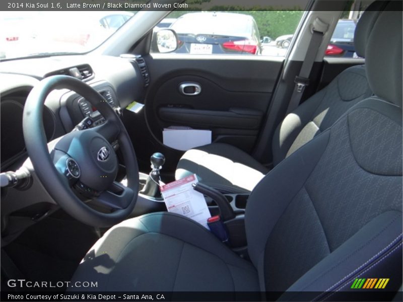 Latte Brown / Black Diamond Woven Cloth 2014 Kia Soul 1.6