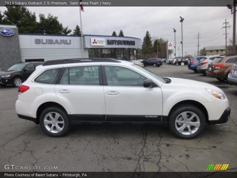 Satin White Pearl / Ivory 2014 Subaru Outback 2.5i Premium